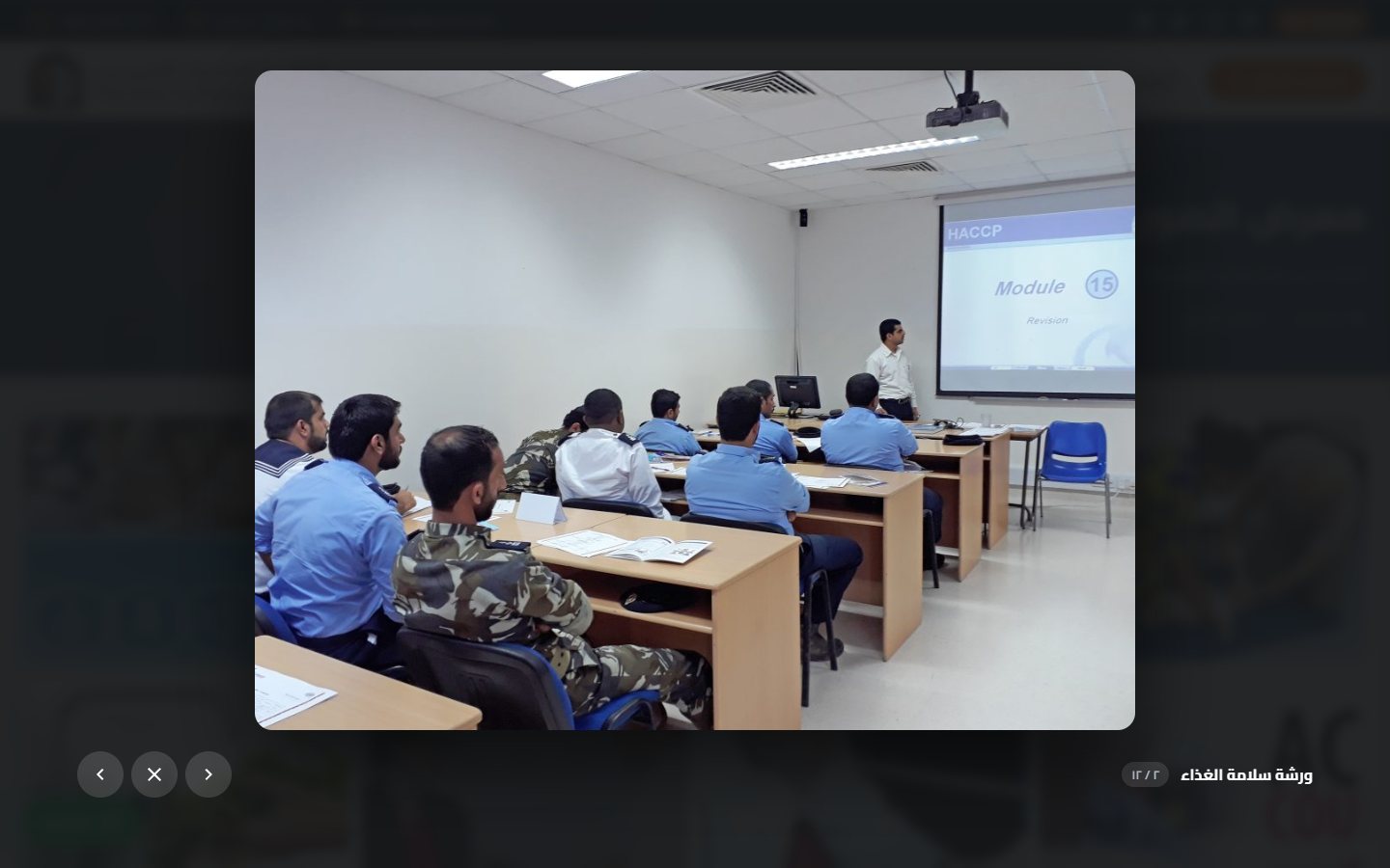 Training photos in a full-screen viewer